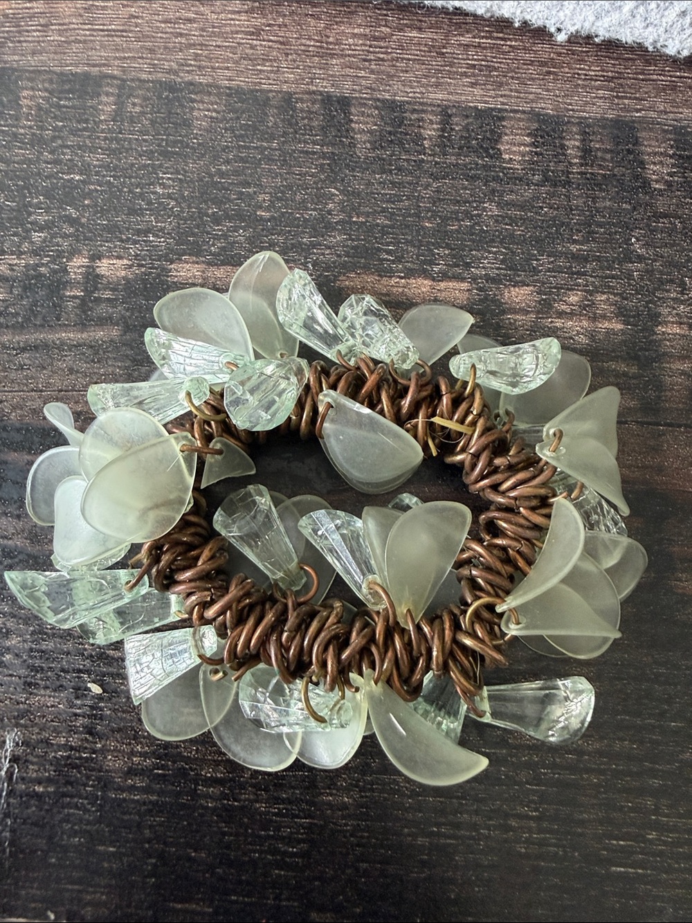 Green & Copper Coil Bracelet